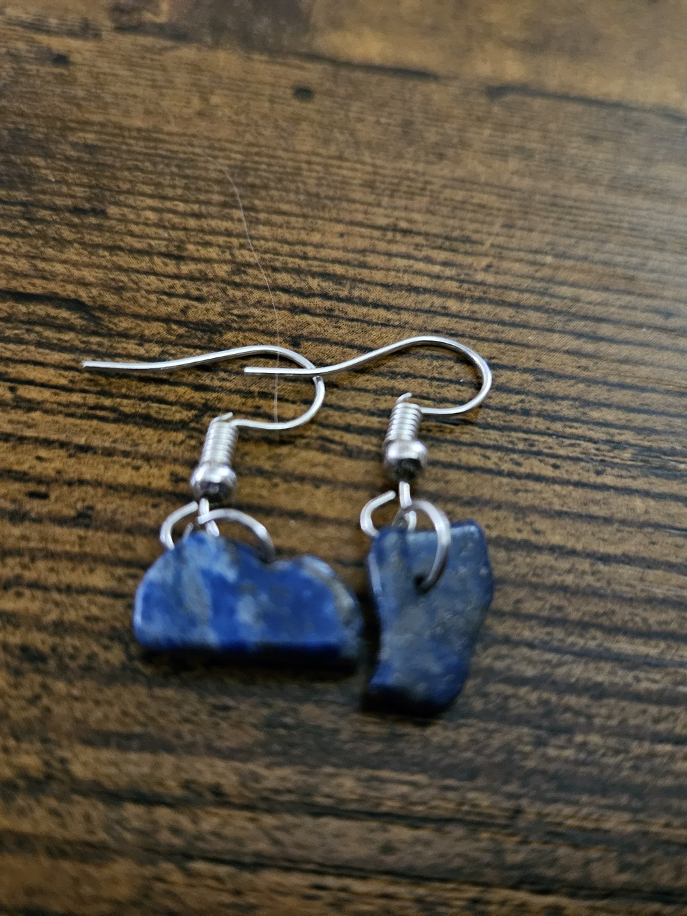 Handmade Blue Lapis Lazuli Stone Drop Earrings - Women Jewelry